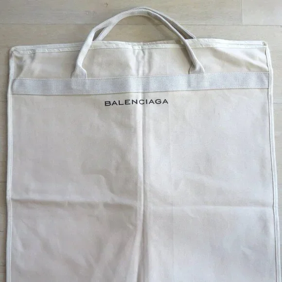 Balenciaga Logo Canvas Garment Storage Bag Dust Travel Suits Dress Coats 23 x55